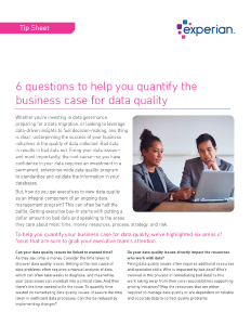 6 questions to help you quantify the business case for data quality