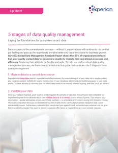 5 stages of data quality management 