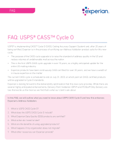 FAQ: USPS® CASS™ Cycle O