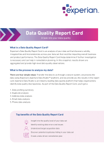 Data quality report card