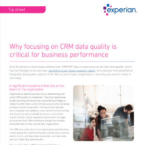 Why focusing on CRM data quality is critical for business performance 