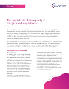 The critical role of data quality in mergers and acquisitions