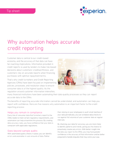 Why automation helps accurate credit reporting