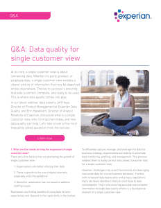 FAQ data quality for single customer view