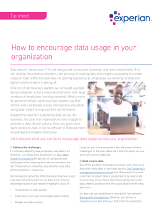 Encouraging data usage in your organization 