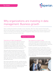 Why organizations are investing in data management