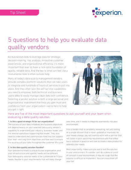5 questions to help you evaluate data quality vendors