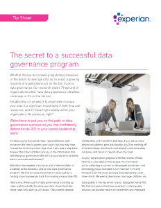 Secrets to a successful data governance program